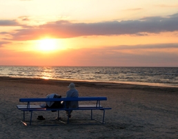 Bench on a beach - Latvia Tourism